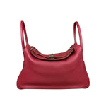 Hermes Lindy 34 Red/Fuchsia Clemence Leather Handbag 2014