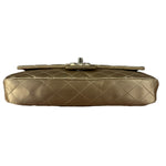 Chanel CC Limited Edition Gold Satin Quilted Flap Bag 2008