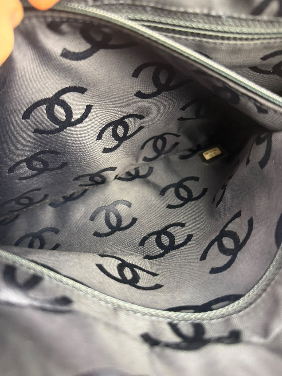 Chanel Light Washed Denim CC Canvas Logo Shoulder Bag 2002