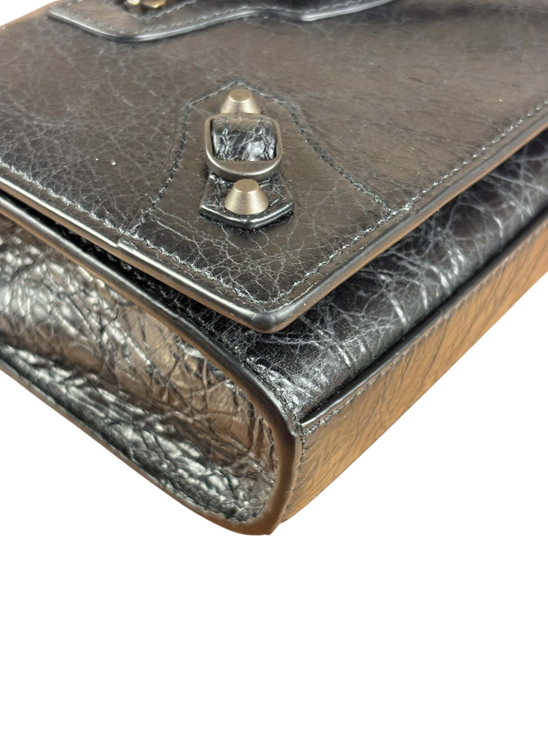 Balenciaga Black Leather Le City Clutch