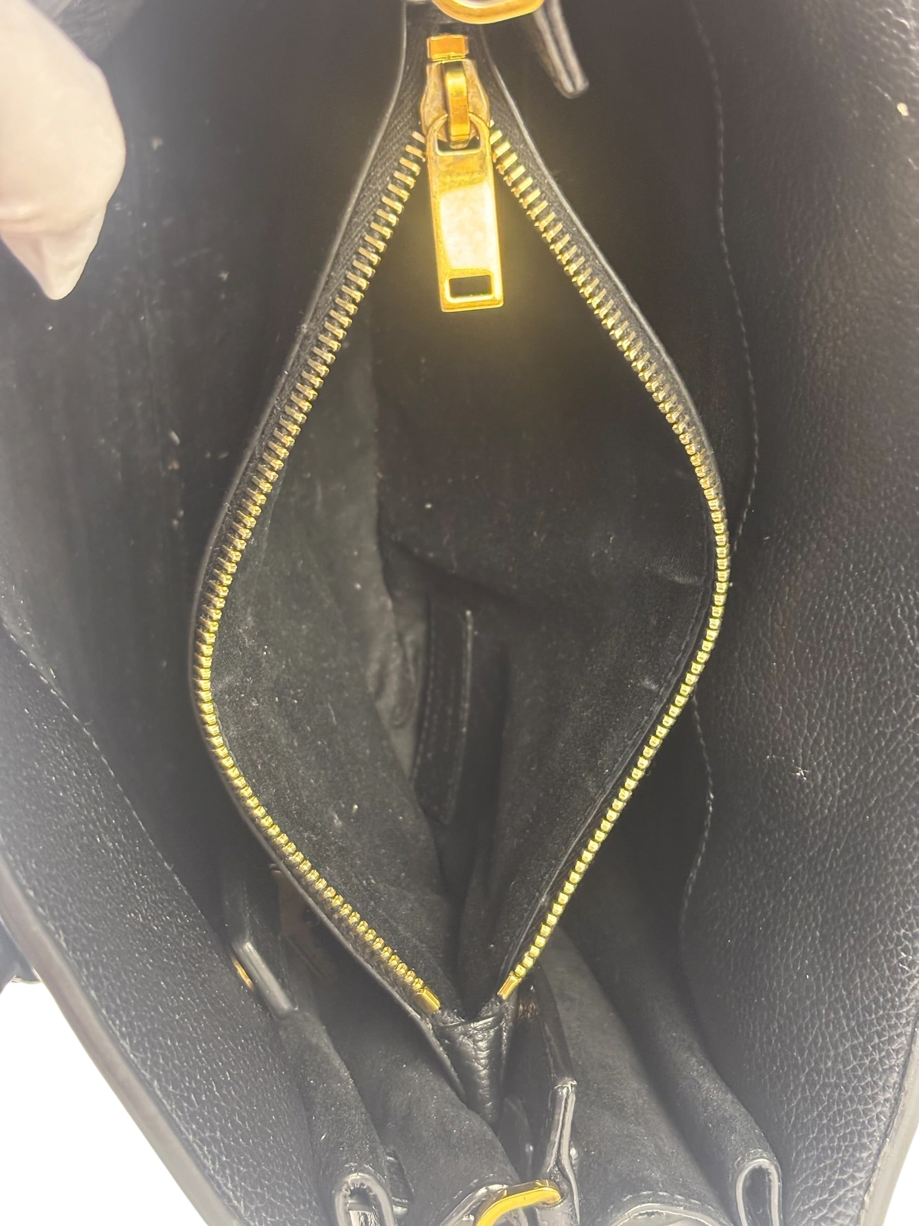 Yves Saint Laurent Black Grained Leather Sac De Jour Two-Way Bag