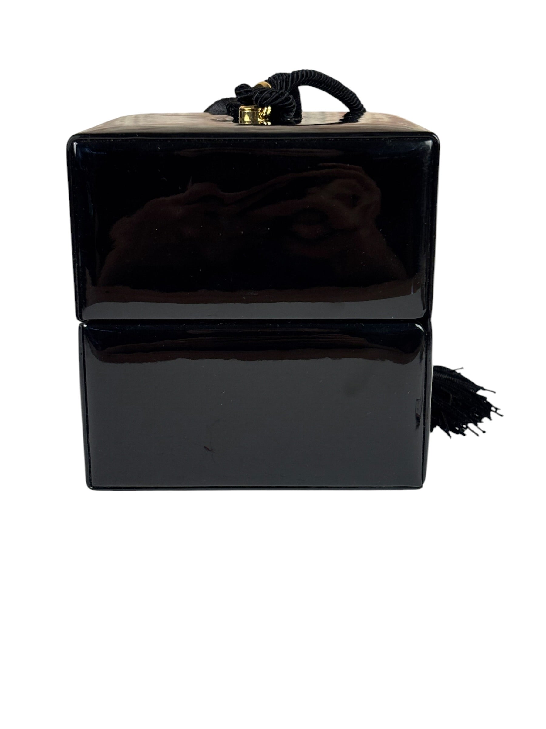 YSL Patent Jerry Cube Box Clutch