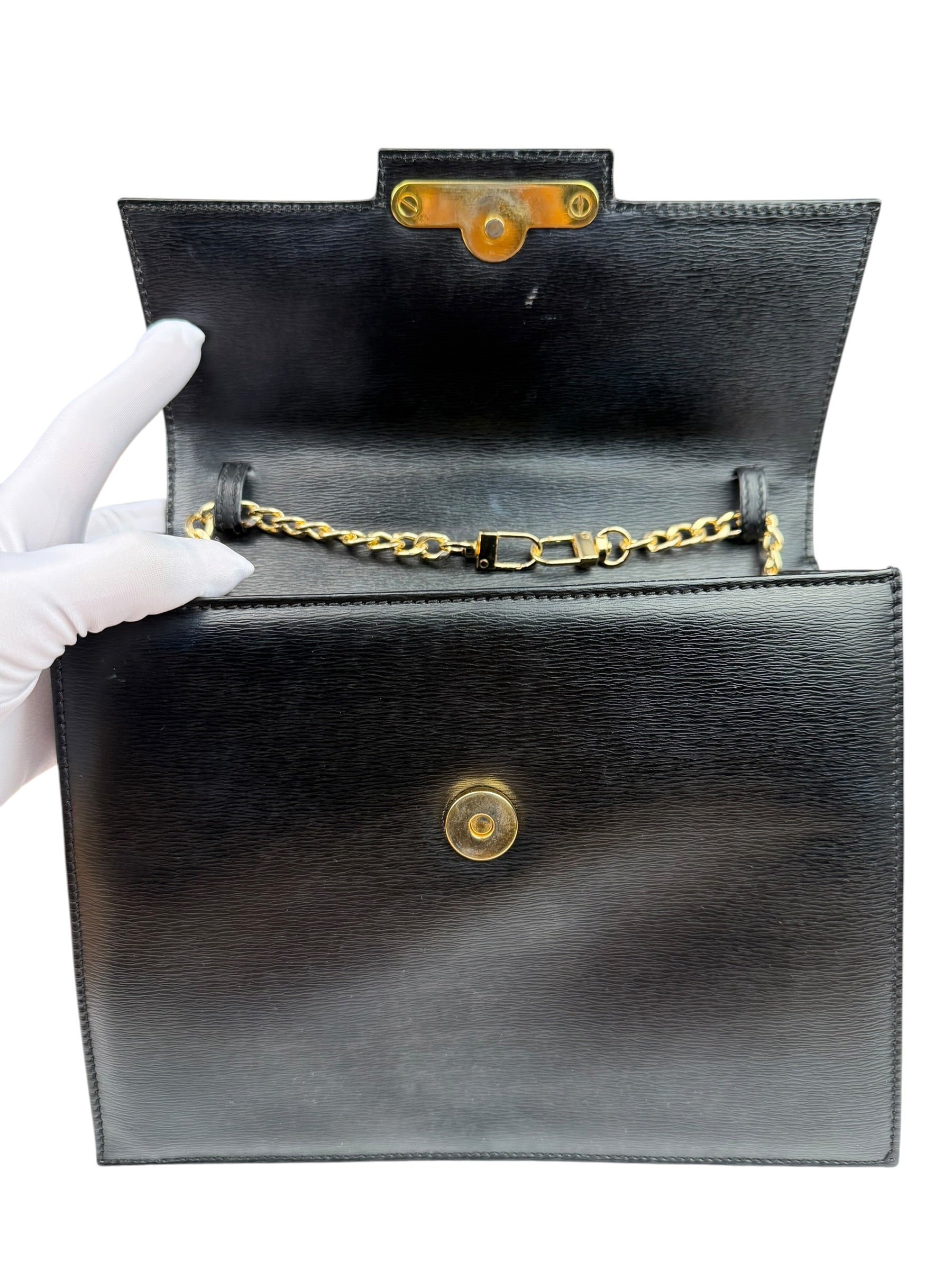 Christian Dior Black Leather Flap Bag Replacement Chain