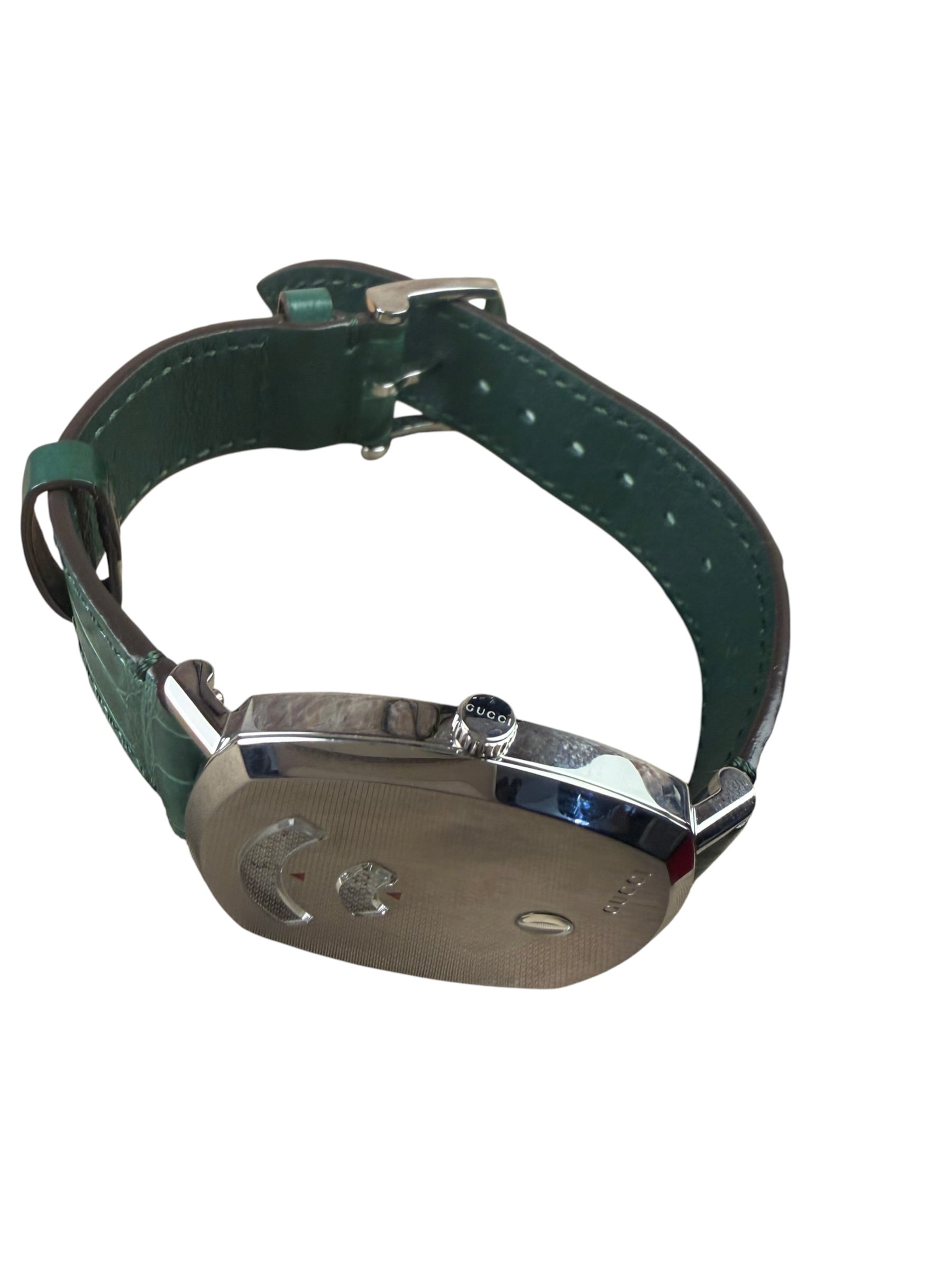 Gucci 157.3 Grip Green Croc Strap