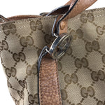 Gucci Beige/Brown Leather GG Satchel Two-Way Bag