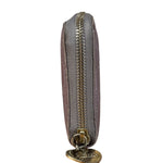 Gucci GG Embossed Metallic Lilac Leather Long Wallet