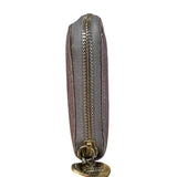 Gucci GG Embossed Metallic Lilac Leather Long Wallet