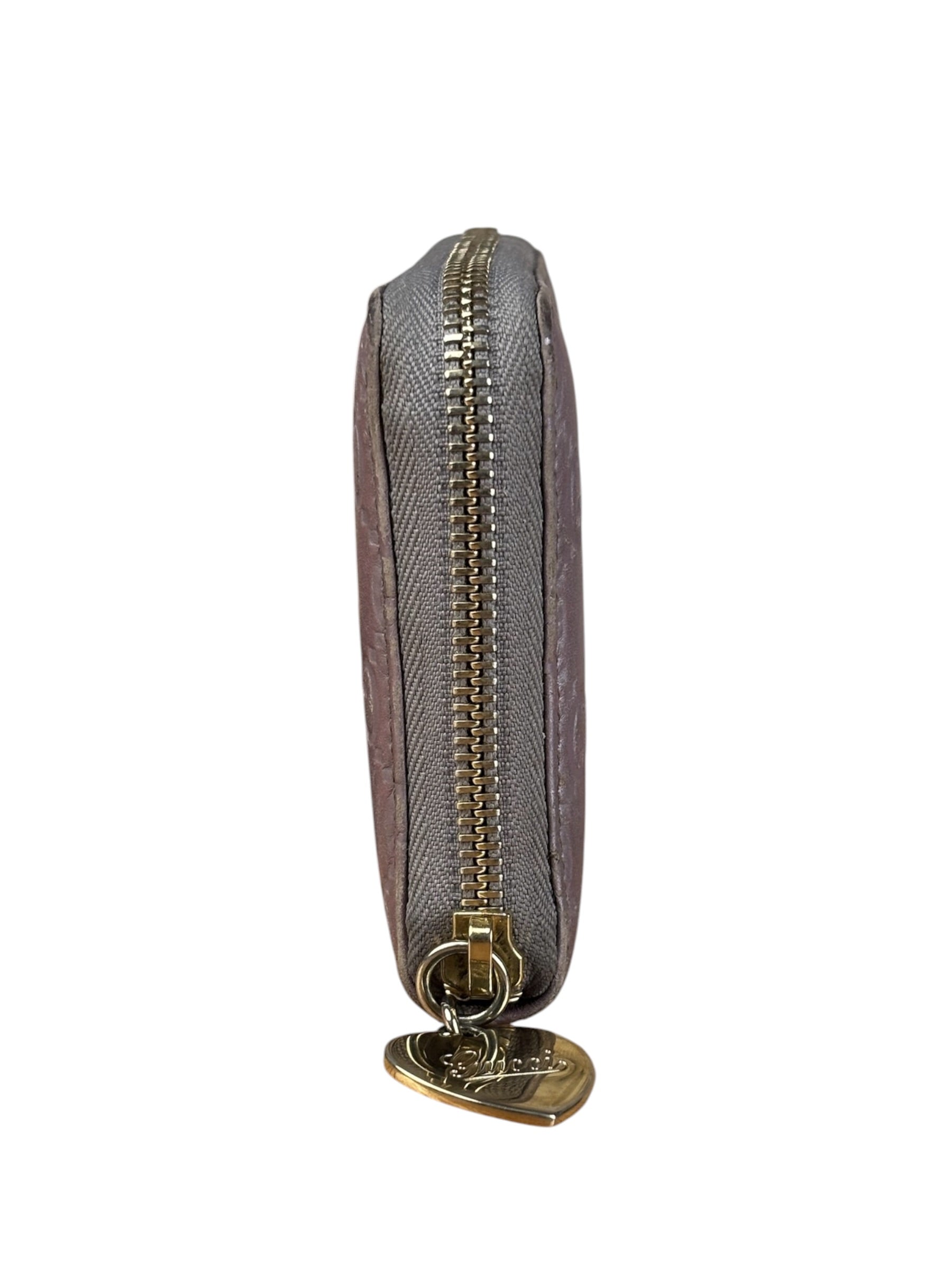 Gucci GG Embossed Metallic Lilac Leather Long Wallet