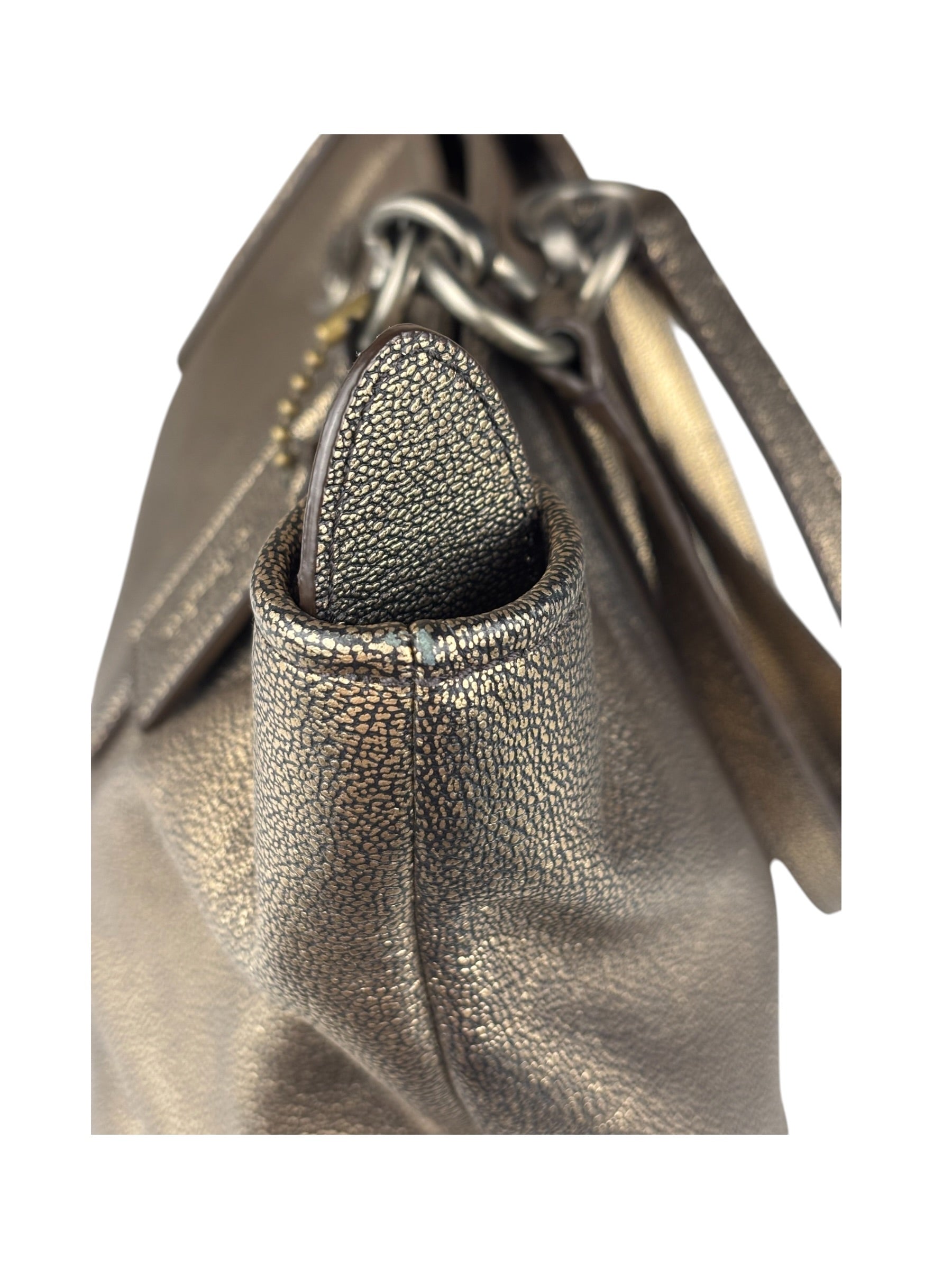 Coach Metallic Bronze Leather Chicago Ellis Tote Bag