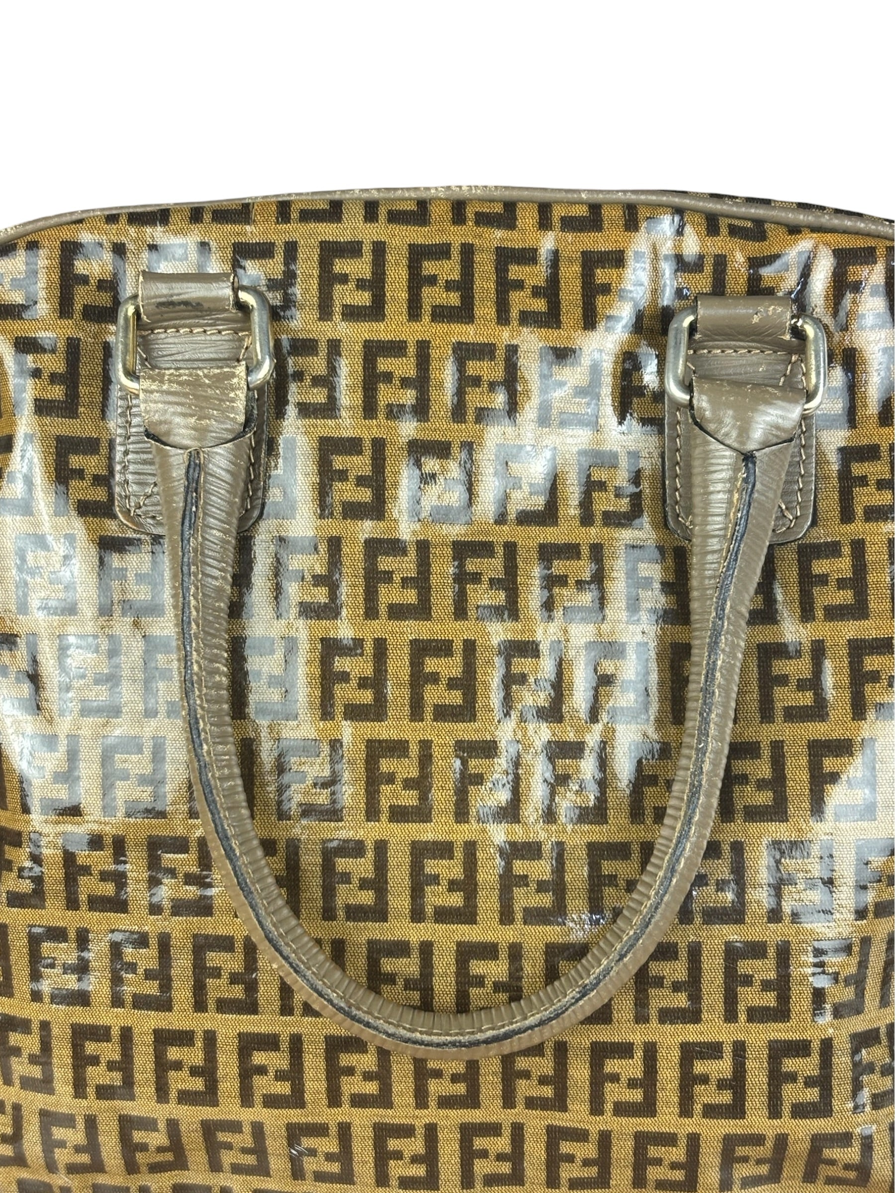 Fendi Vintage FF Brown PVC Handbag