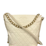 Chanel Ivory Crumpled Leather Vogue Rope Hobo Bag 2019