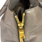 Prada Neutral Taupe Vitello Daino Leather Side Zip Large Shopper Tote