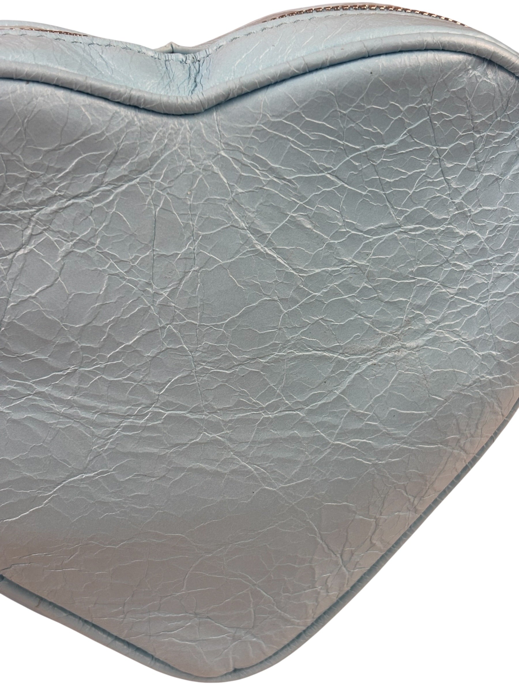 Balenciaga Blue Leather Le Cagole Mini Heart Crossbody