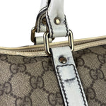 Gucci Beige/White Leather Trim GG Joy Boston Bag