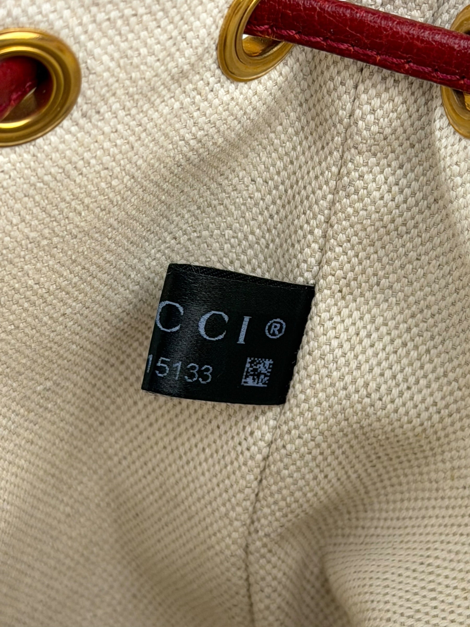 Gucci x Doraemon Bicolor Mini GG Supreme Bucket Bag