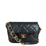 Chanel Black Caviar Quilted Leather Mini Square Flap Bag 2021