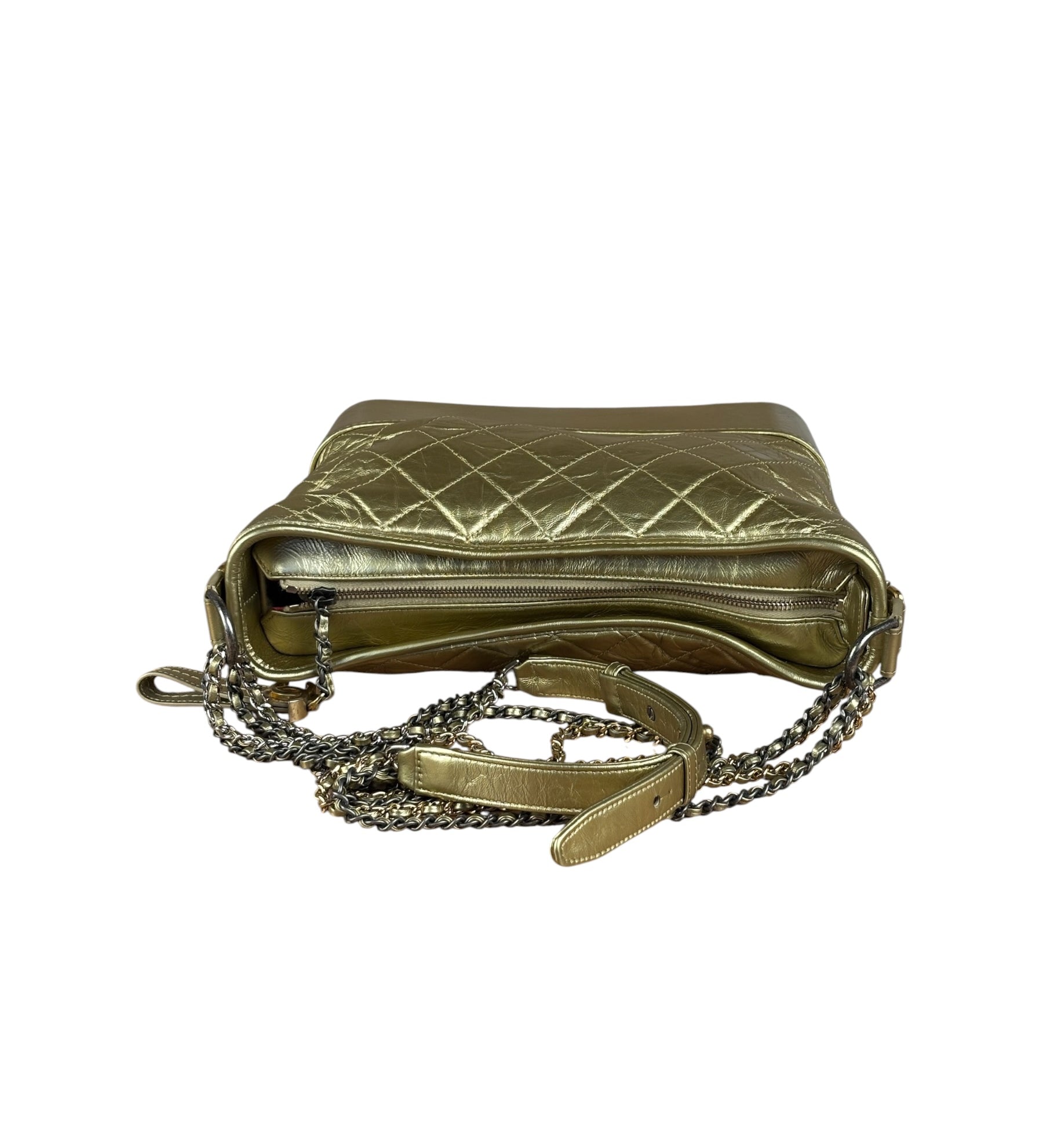 Chanel Gold Leather Gabrielle Hobo 2016