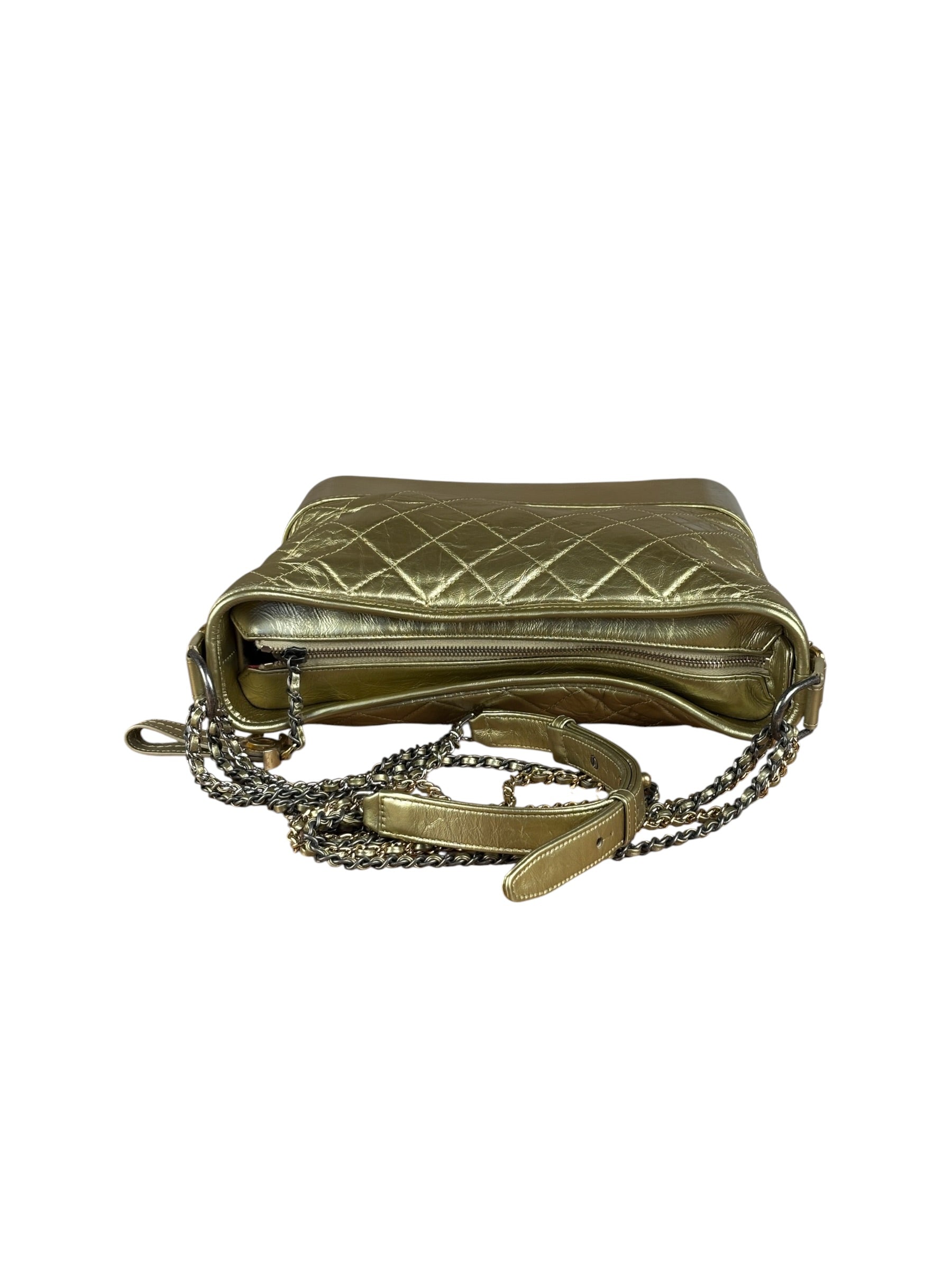Chanel Gold Leather Gabrielle Hobo 2016