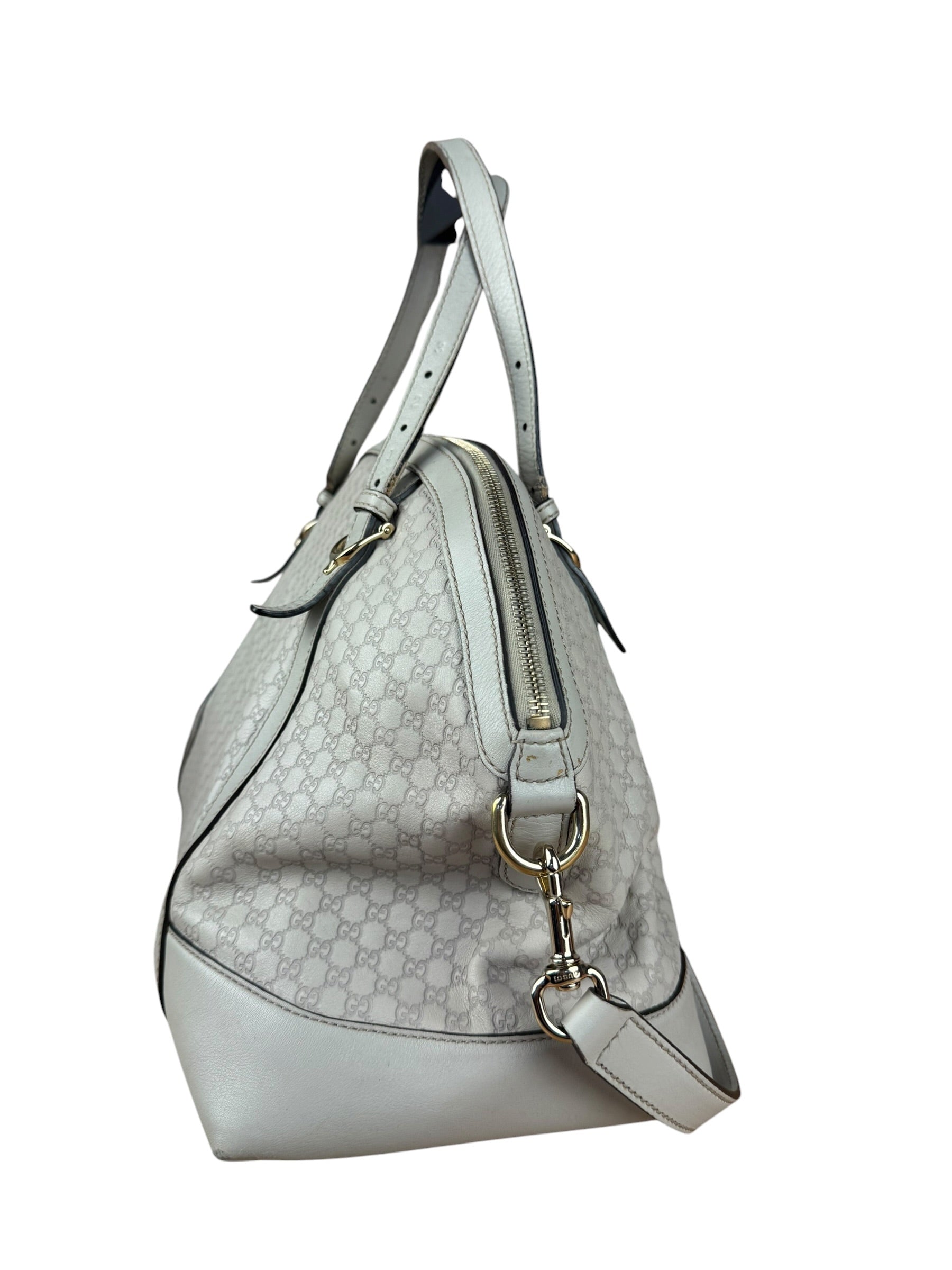 Gucci Vintage Beige Leather GG 2Way Bag