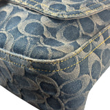 Coach Signature Blue Jacquard Denim Soft Tabby Shoulder Bag
