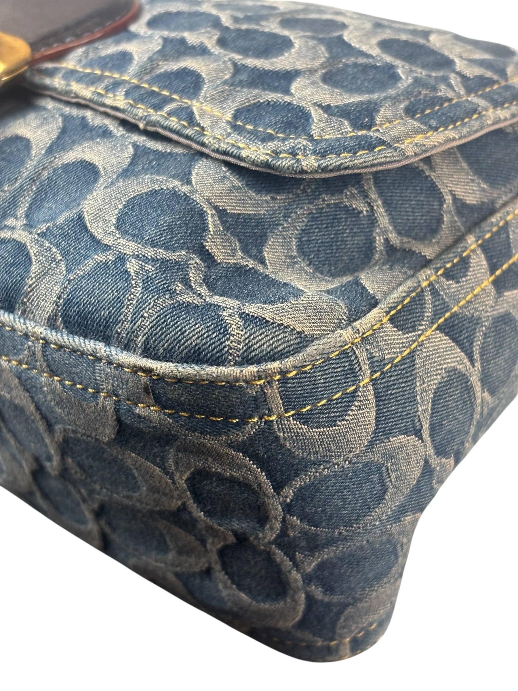 Coach Signature Blue Jacquard Denim Soft Tabby Shoulder Bag