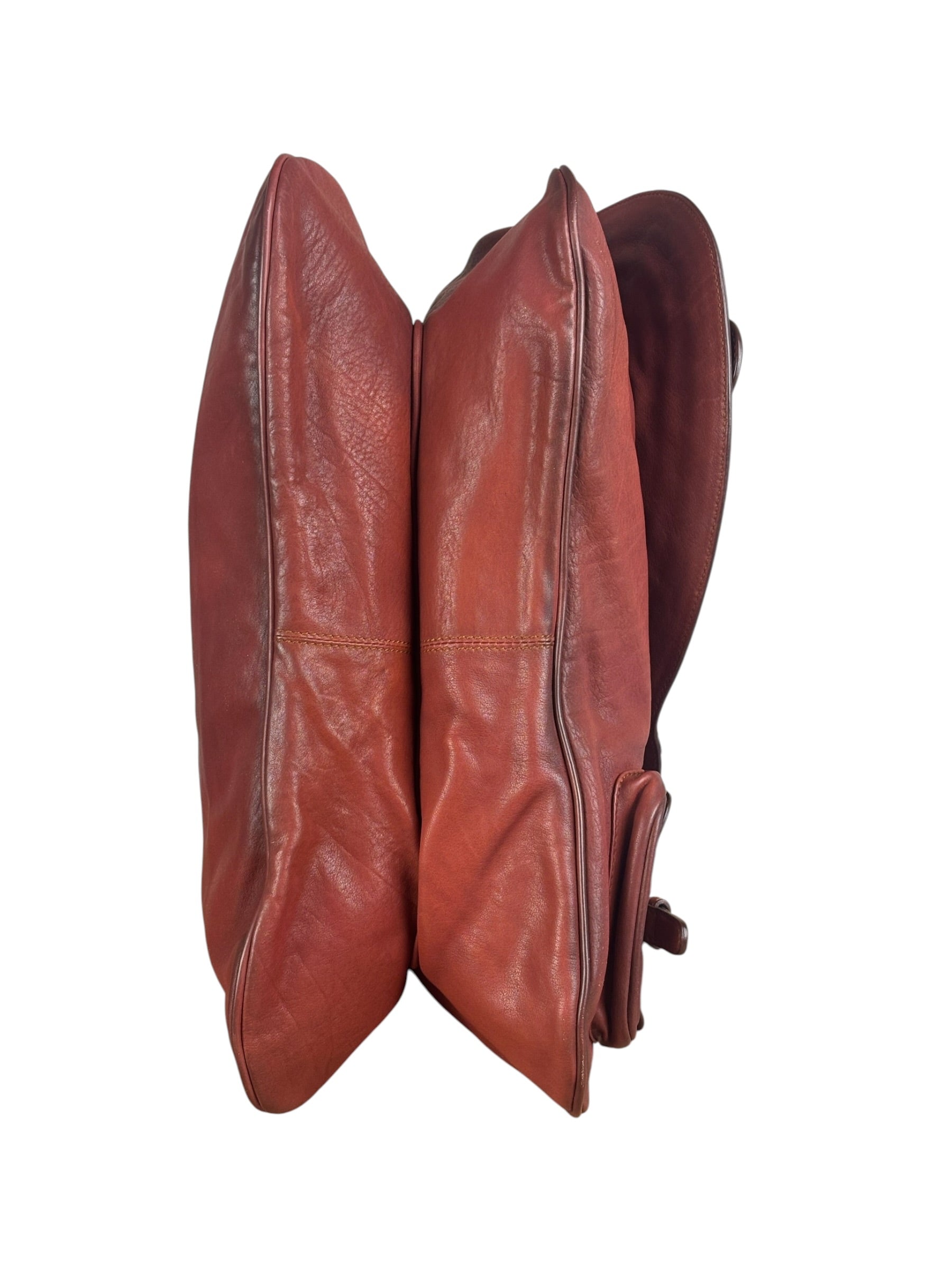 Christian Dior Burgundy Leather Gaucho Saddle Large Shoulder Bag