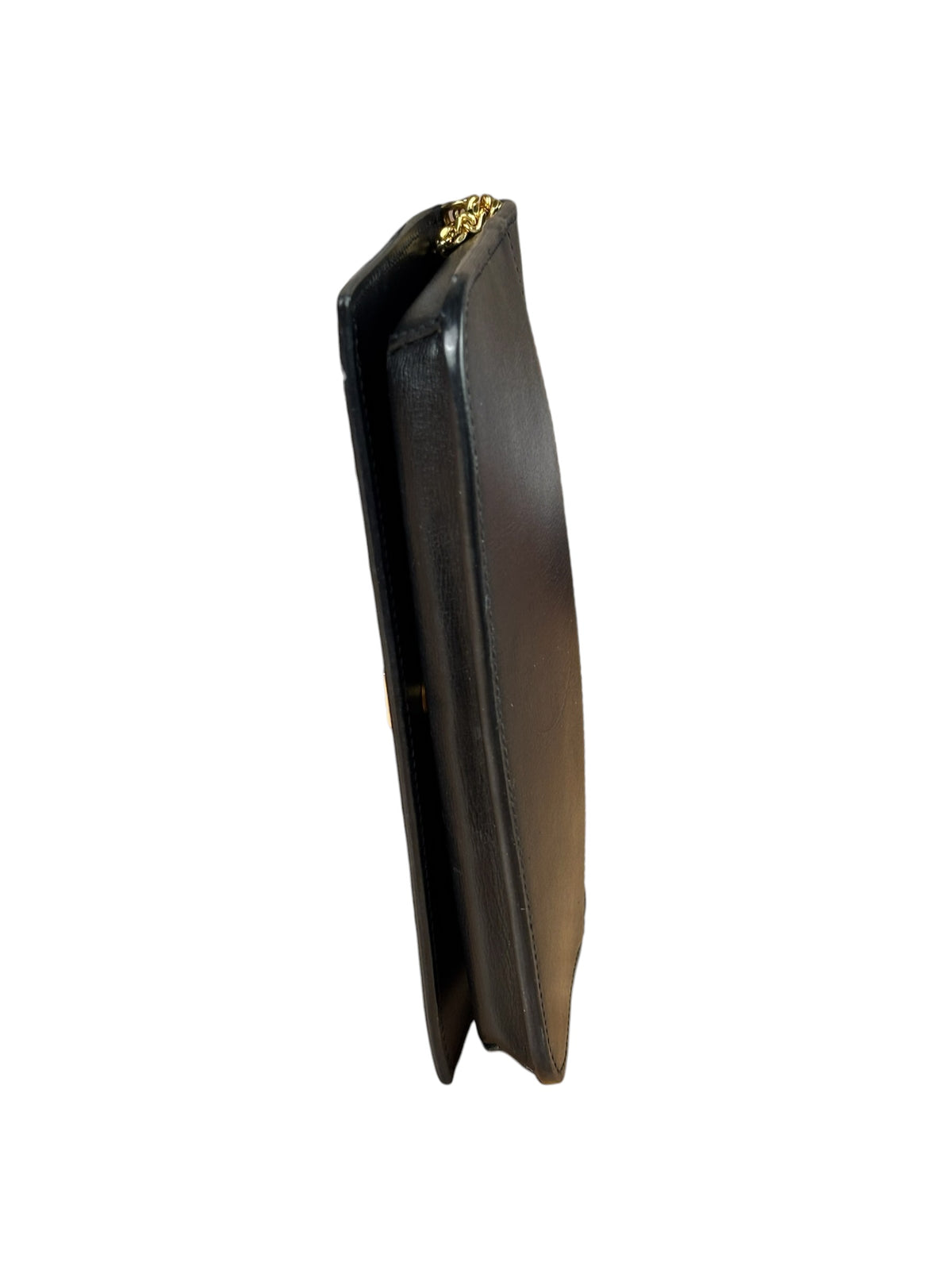 YSL Black Leather Cassandre Shoulder Bag