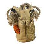 Chanel Vintage Beige Denim/Leather Trim Camellia Rope Tote