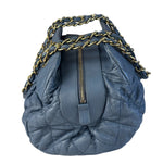 Chanel Blue Quilted Calfskin Iridescent Bowling Bag 2011