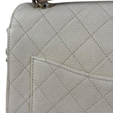 Chanel Ivory Caviar Quilted Coco Cuba Chain Top Handle Bag 2018