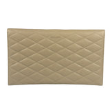 Saint Laurent Beige Quilted Sade Clutch