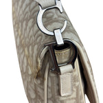 Christian Dior Beige Embroidered Trotter Flap Crossbody Bag