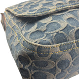 Coach Signature Blue Jacquard Denim Soft Tabby Shoulder Bag