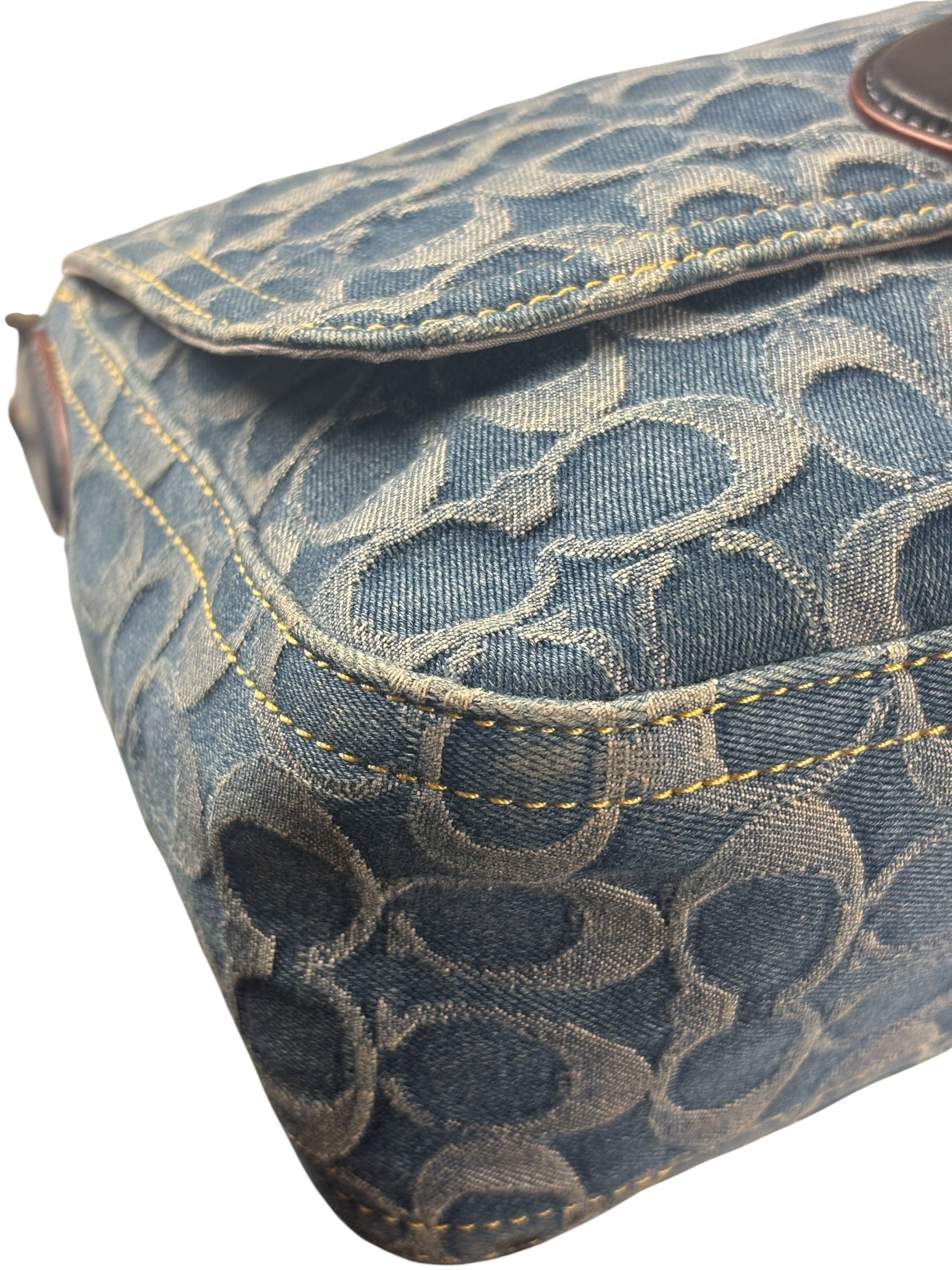 Coach Signature Blue Jacquard Denim Soft Tabby Shoulder Bag