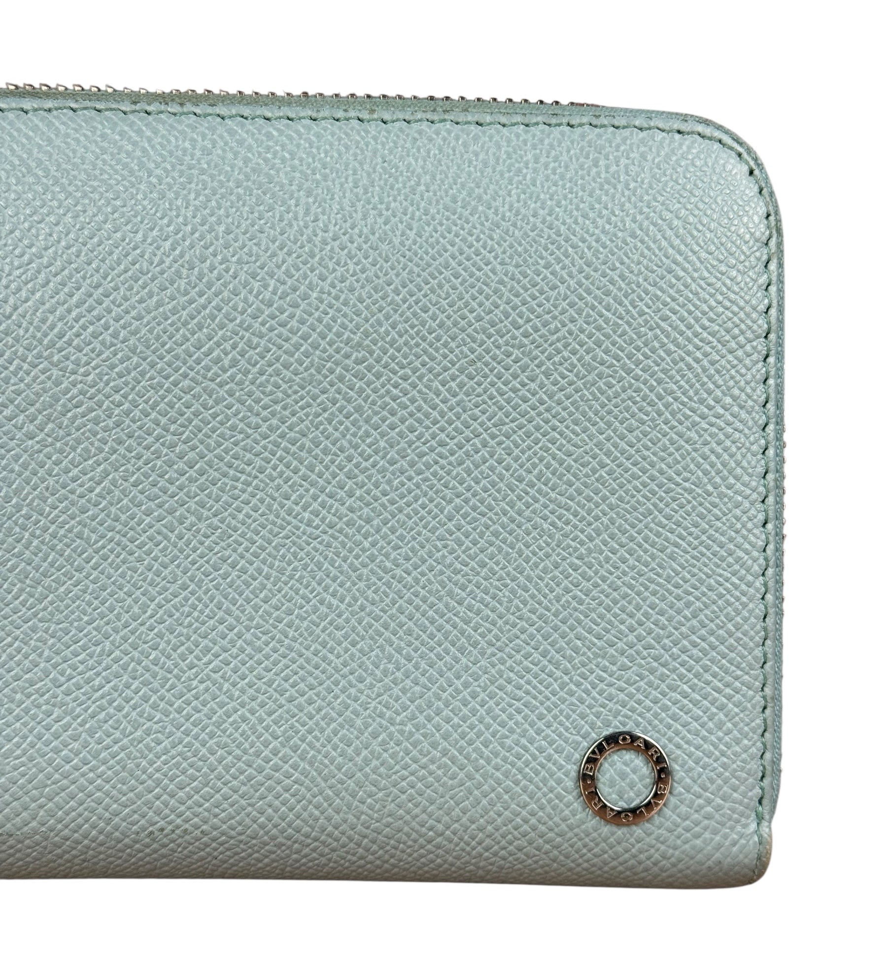 Bvlgari Blue Leather Long Zippy Wallet