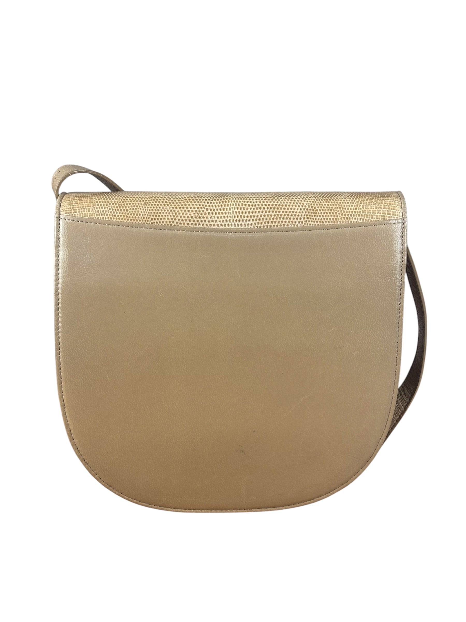 Yves Saint Laurent Vintage Beige Lizard Shoulder Bag