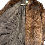 Vintage Brown Chevron Mink Fur Coat