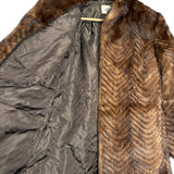 Vintage Brown Chevron Mink Fur Coat