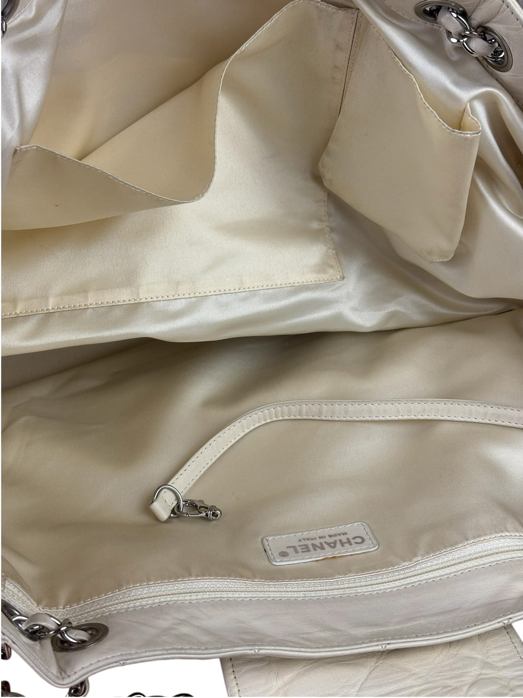 Chanel Cream Quilted Lambskin East/West Reissue Tote 2008
