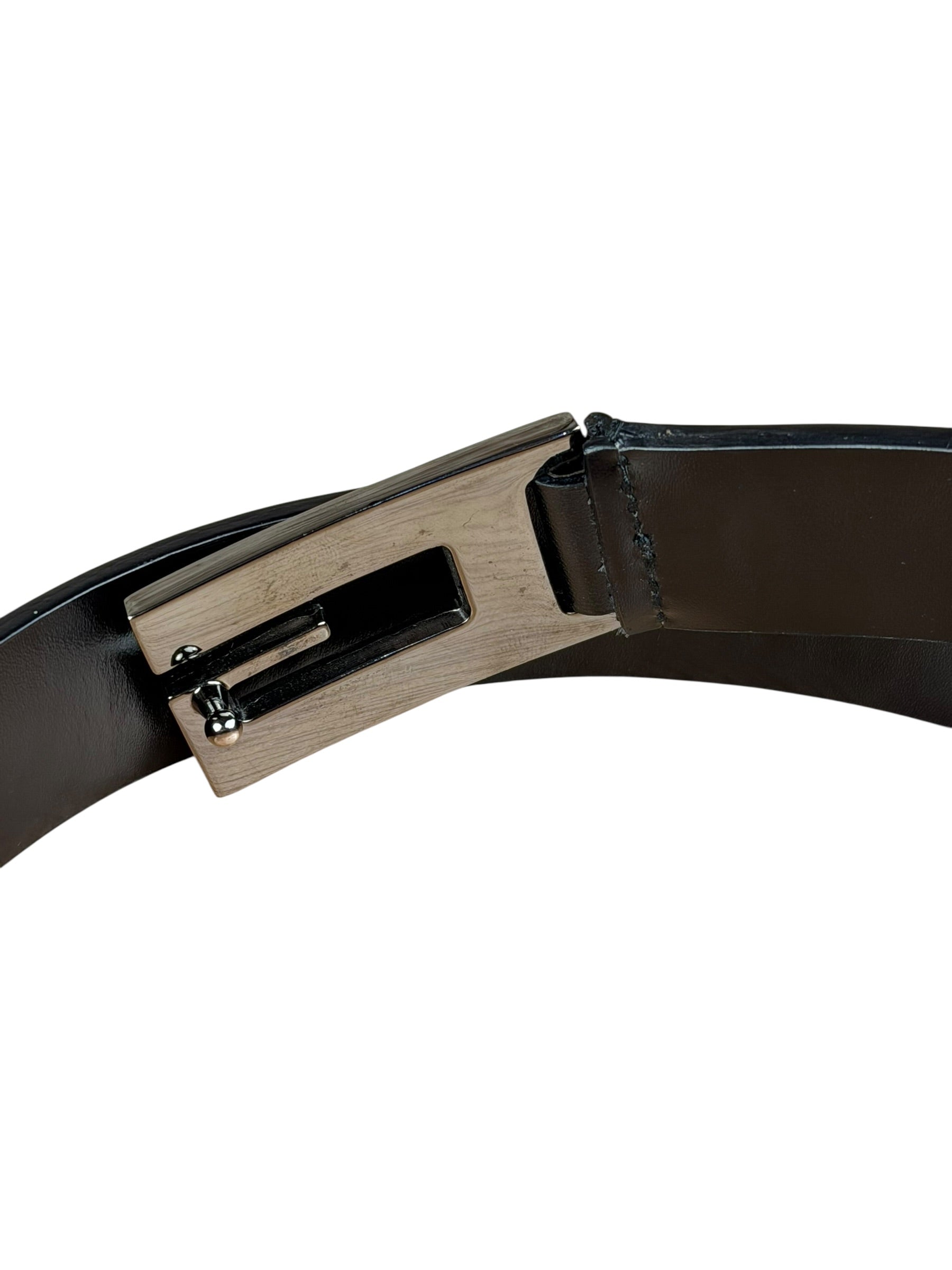 Gucci Black Leather G Buckle Belt