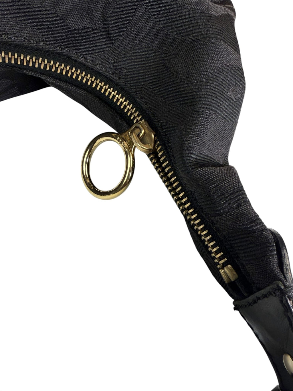 Fendi Black Leather Trim Zebra Print Oyster Hobo Bag