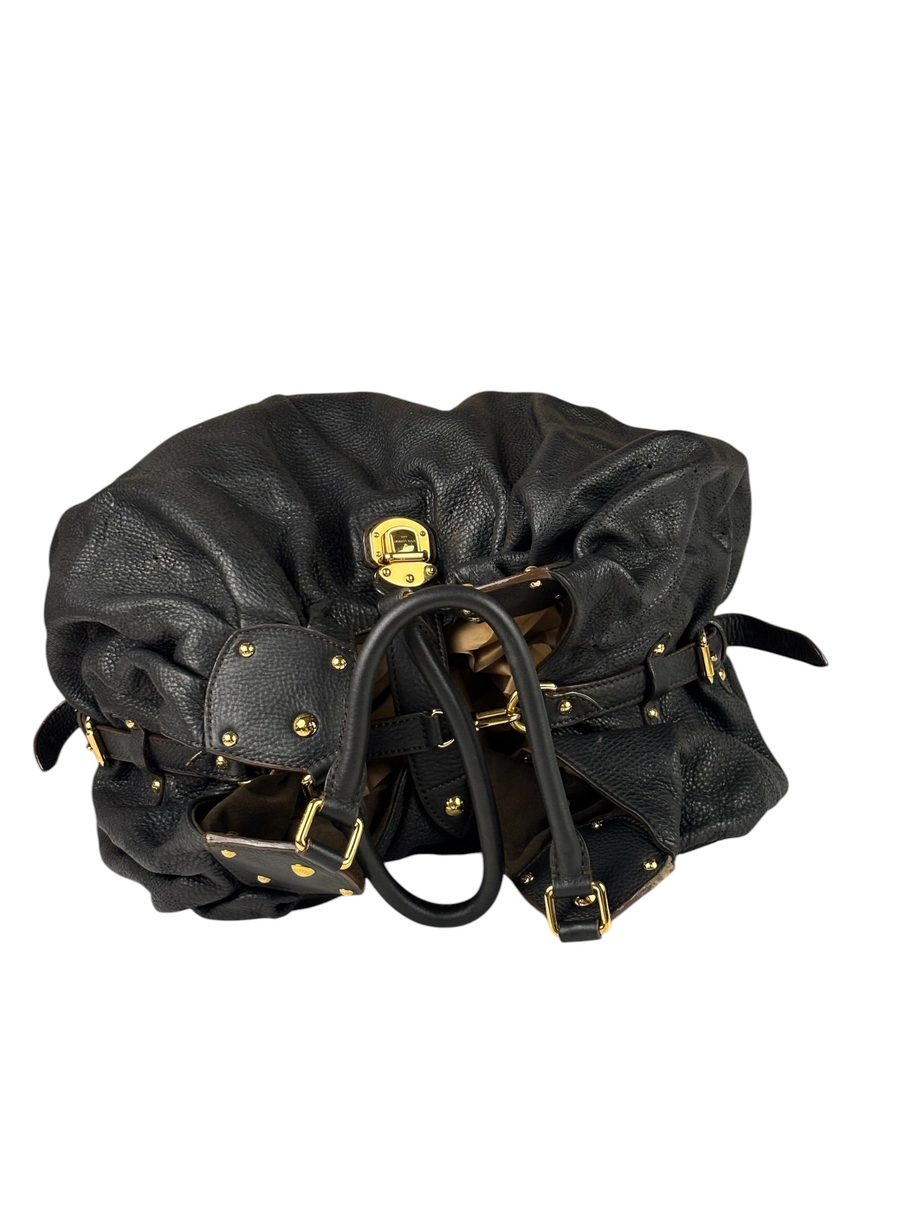 Louis Vuitton Black Calfskin Mahina XL Hobo Bag
