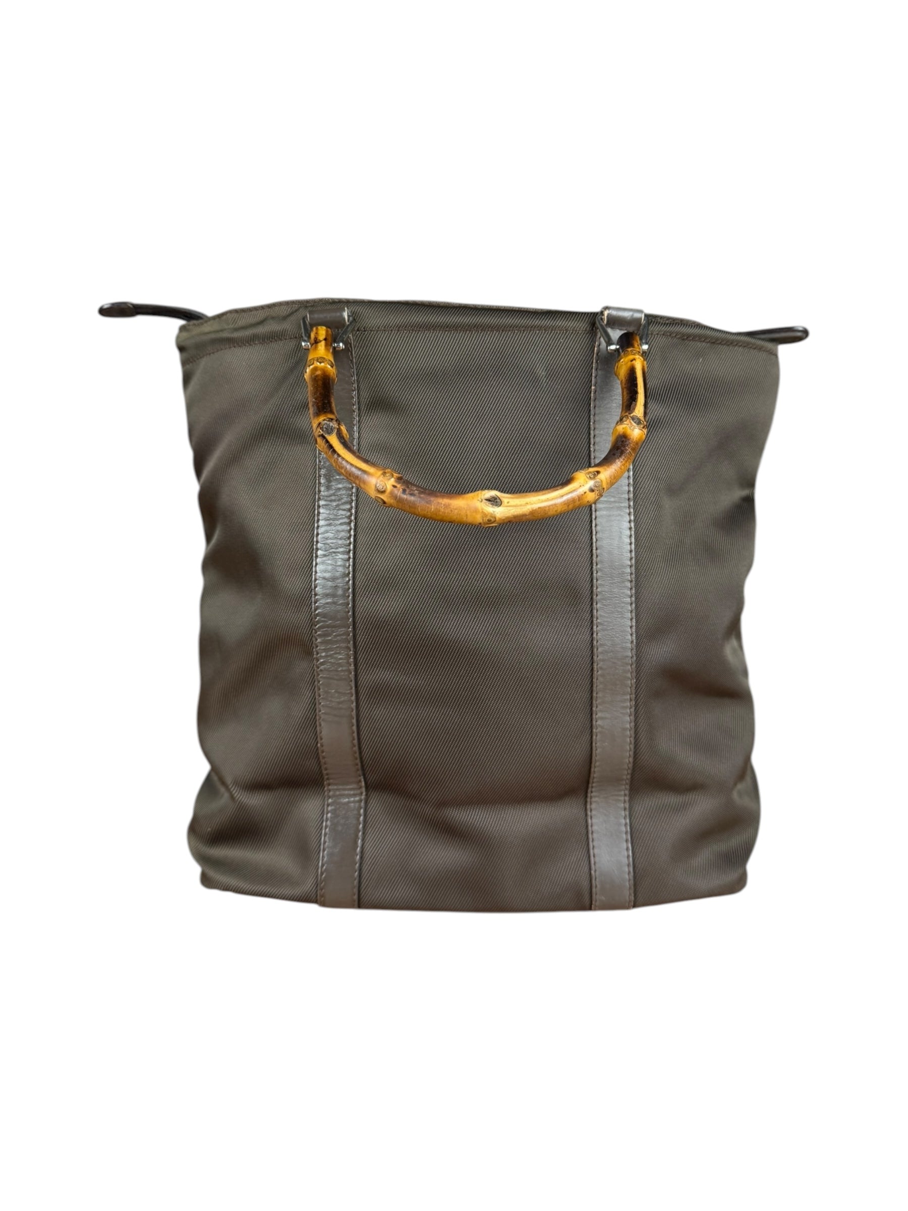 Gucci Nylon Bamboo Top Handle Bag