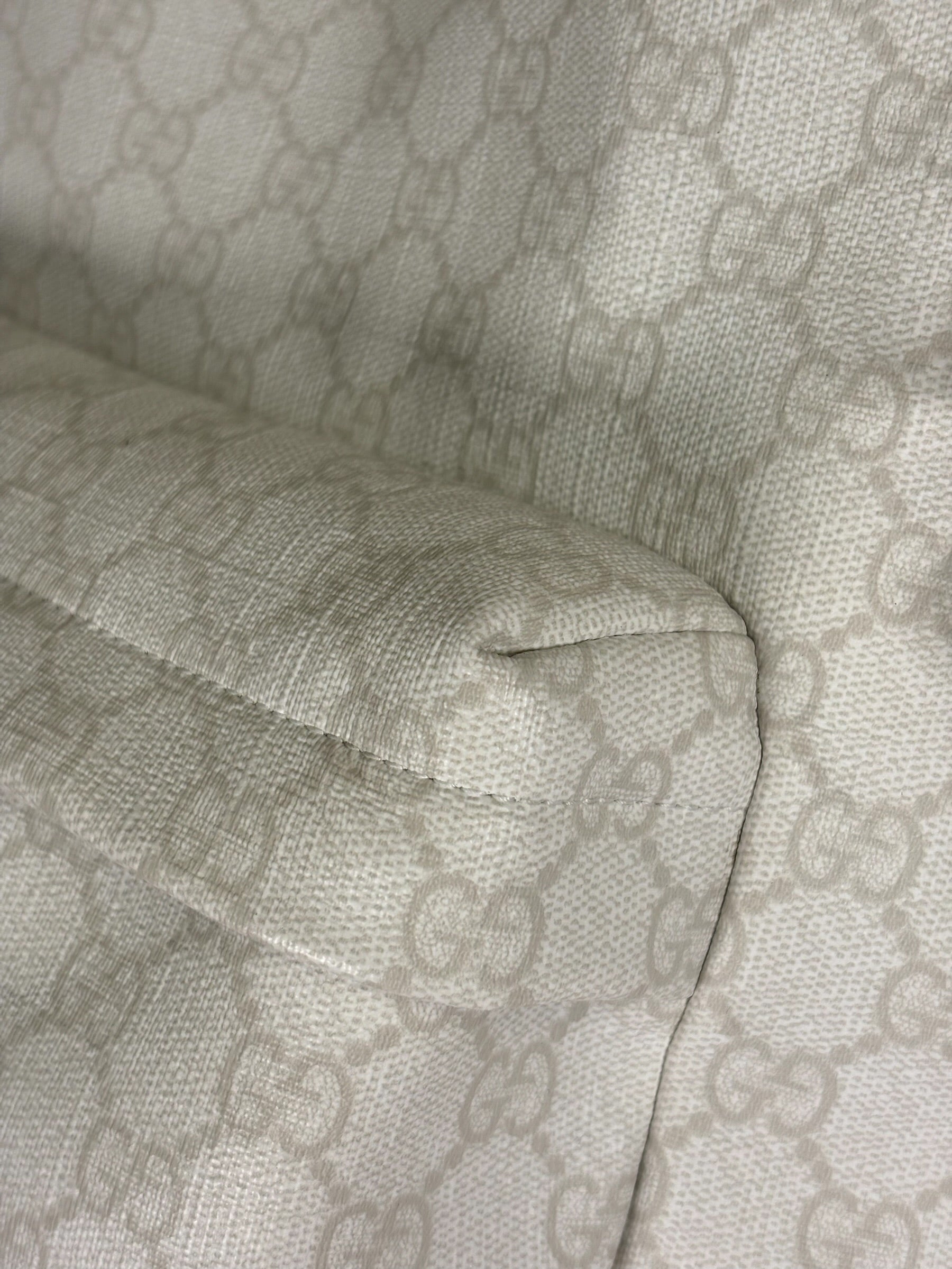 Gucci White Leather GG Green/Red Stripe Backpack
