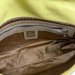 Fendi Yellow Wave Buckle Leather Baguette