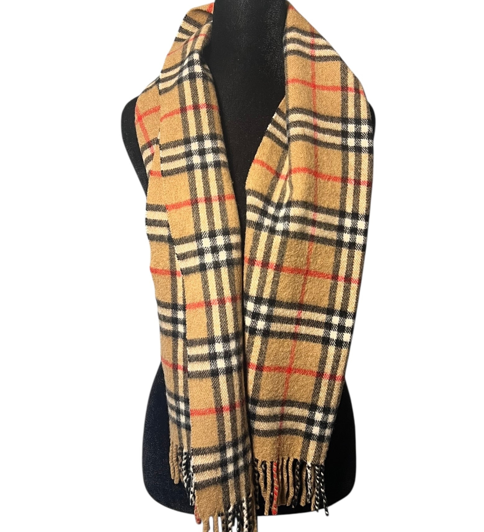 Burberry Brown Check Cashmere Scarf