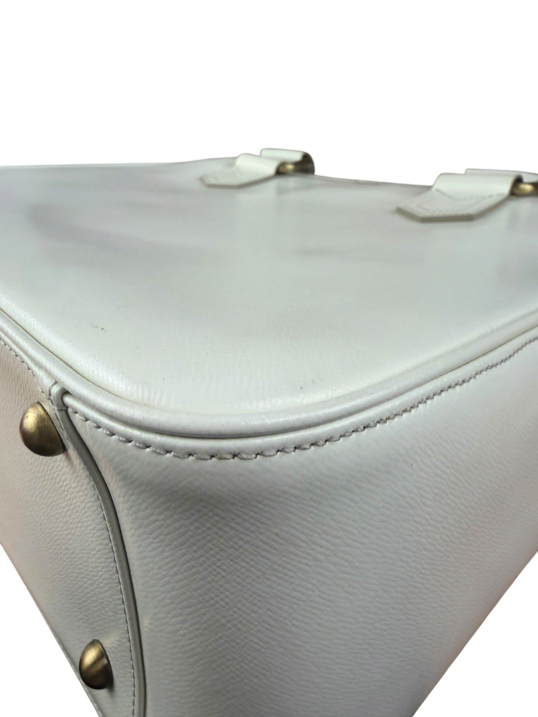Burberry White Leather Multi-Pocket Handbag
