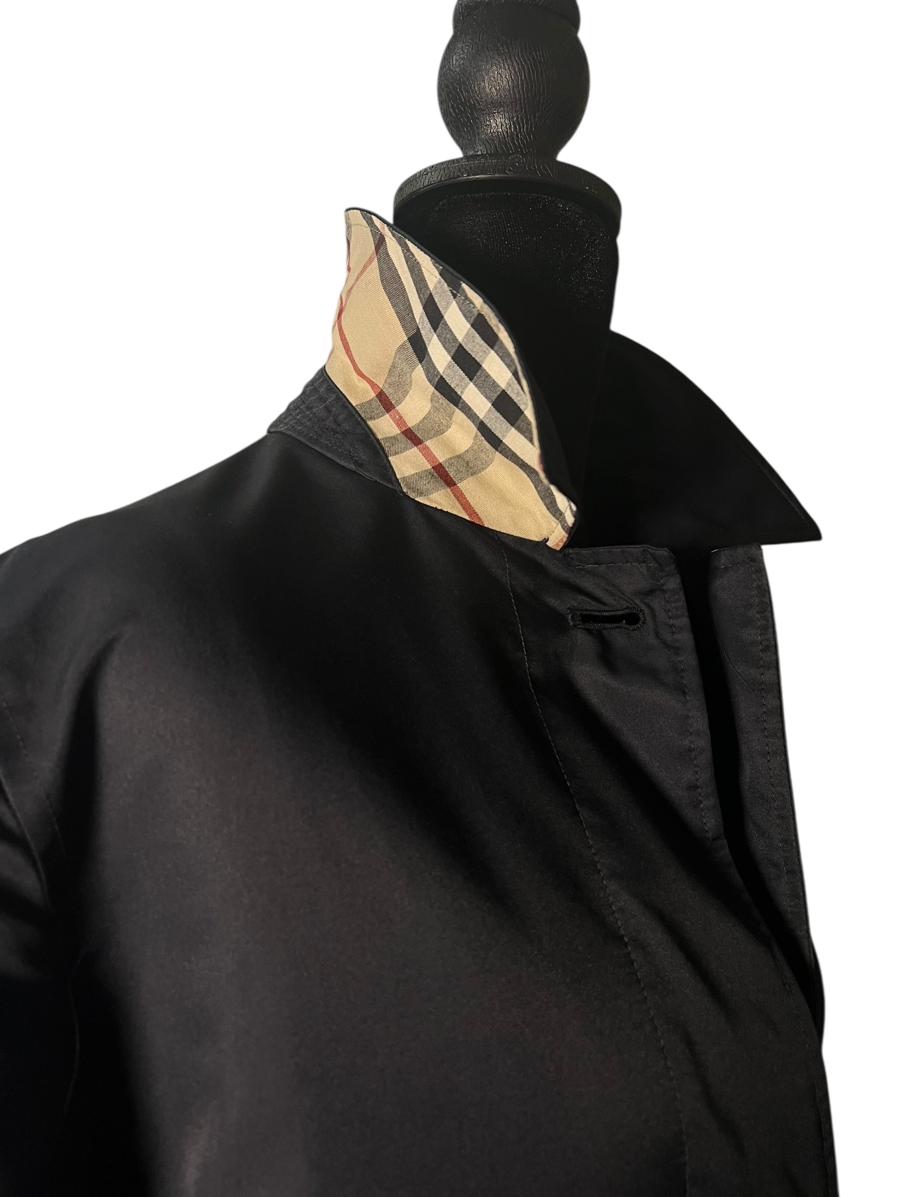 Burberry Black Button Up Coat