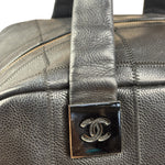 Chanel Black Chocolate Bar Bowling Hand Bag - 2003