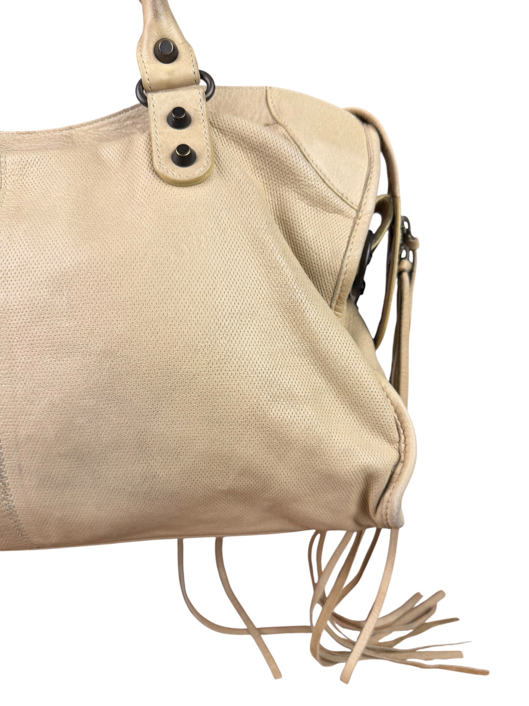 Balenciaga Cream Leather Le City Bag